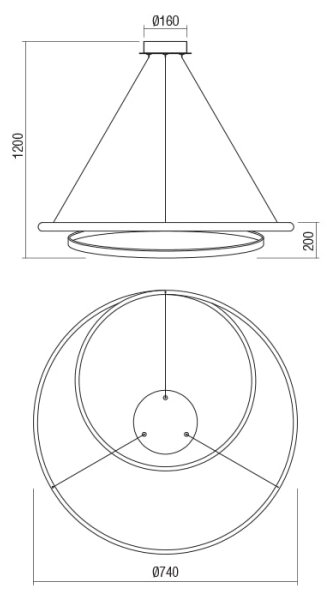 Redo 01-1795 - LED stmievateľný luster na lanku TORSION LED/40W/230V biela