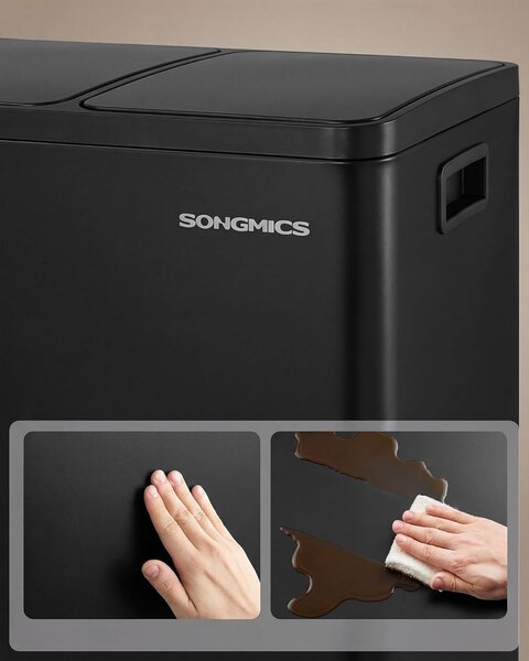 SONGMICS Odpadkový koš s víkem Jordan 3x18 L černý