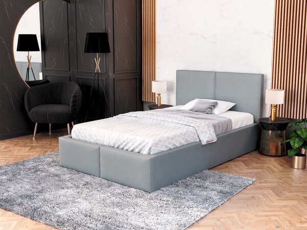 Čalúnená posteľ s úložným priestorom Izabela 90x200 - sivá