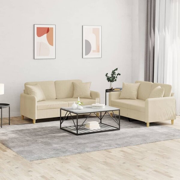 Maison Exclusive – 2-dielna sedacia súprava s vankúšmi, krémová látka