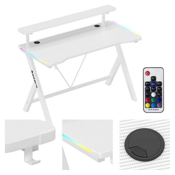 HUZARO Herný Stôl Hero 1.9 RGB Biely