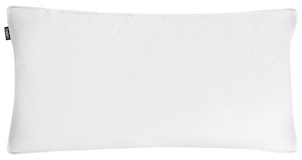 Vankúš biely kačacie perie a páperie 40 x 80 cm bavlnený poťah stredne mäkký