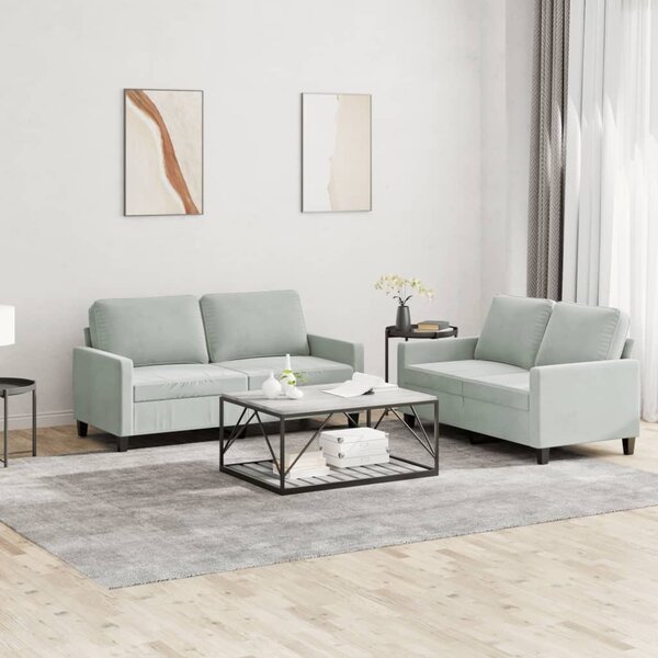 Maison Exclusive – 2-dielna sedacia súprava s vankúšmi, svetlosivý zamat