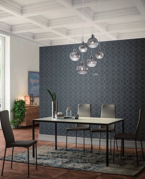 Redo 01-2069 - Luster na lanku PLUMEN 6xE14/42W/230V šedá