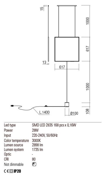 Redo 01-2134 - LED Stojacia lampa SLICK LED/28W/230V čierna