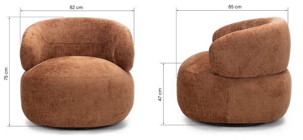 Hector Otočné designové křeslo Rumble měděné