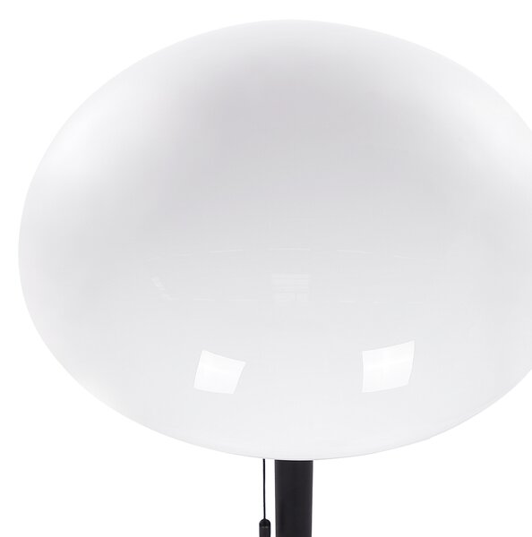 Stolná lampa čierna biela zlatá sklo železo 55 cm pologuľovité tienidlo nočná lampa retro štýl spálňa
