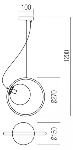 Redo 01-2319 - Luster na lanku KLEIDI 1xE14/28W/230V pr. 27 cm hnedá