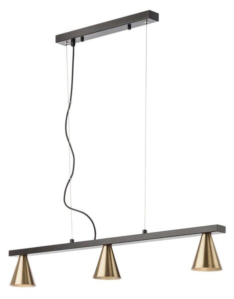 Redo 01-2218 - Luster na lanku ZUMA 3xGU10/15W/230V čierna/zlatá