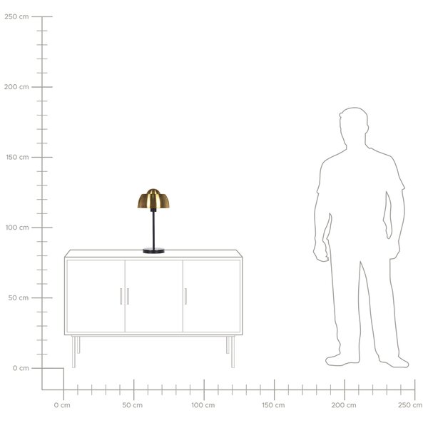 Stolná lampa zlatá čierna kov lesklá povrchová úprava 44 cm okrúhle kupolovité tienidlo nočný stolík osvetlenie moderný štýl obývačka spálňa