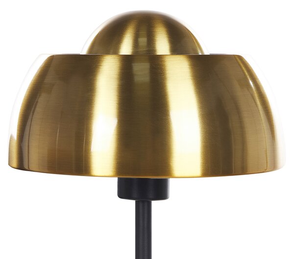 Stolná lampa zlatá čierna kov lesklá povrchová úprava 44 cm okrúhle kupolovité tienidlo nočný stolík osvetlenie moderný štýl obývačka spálňa