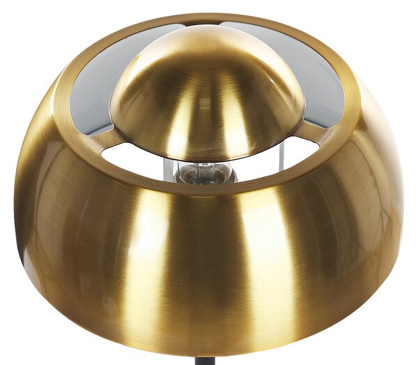 Stolná lampa zlatá čierna kov lesklá povrchová úprava 44 cm okrúhle kupolovité tienidlo nočný stolík osvetlenie moderný štýl obývačka spálňa