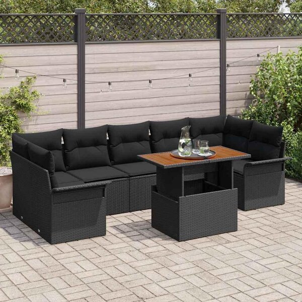 Maison Exclusive - Záhradný nábytok s úloným priestorom 8 ks ierny Poly Rattan