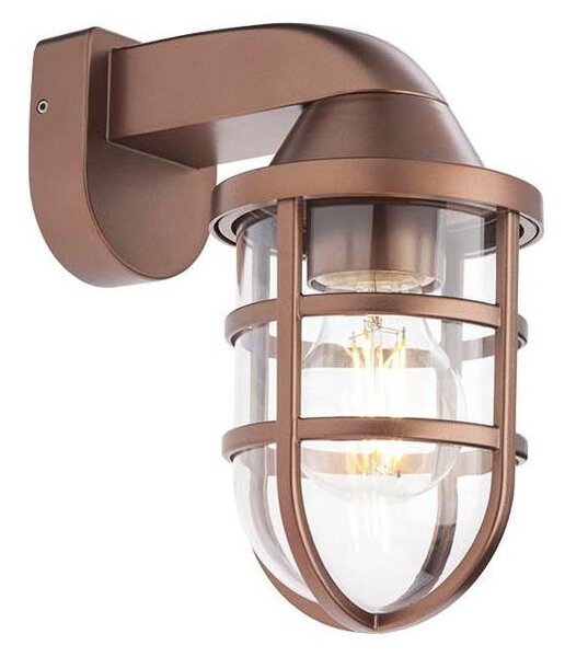 Redo 90206 - Vonkajšie nástenné svietidlo CAGE 1xE27/28W/230V IP44 meď
