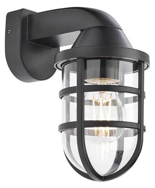 Redo 90207 - Vonkajšie nástenné svietidlo CAGE 1xE27/28W/230V IP44 čierna