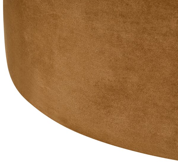 Taburetka zlatohnedá zamatové čalúnenie ⌀ 61 cm okrúhly tvar glamour moderný štýl obývačka spálňa