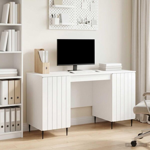 Maison Exclusive – Písací stôl, lesklá biela, 142,5 x 50 x 75 cm, drevotrieska