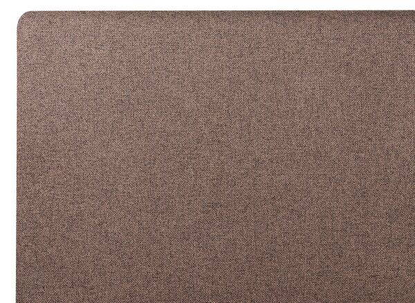 Posteľ s úložným priestorom tmavohnedá látkové čalúnenie polyester 180 x 200 cm s čelom moderný štýl spálňa