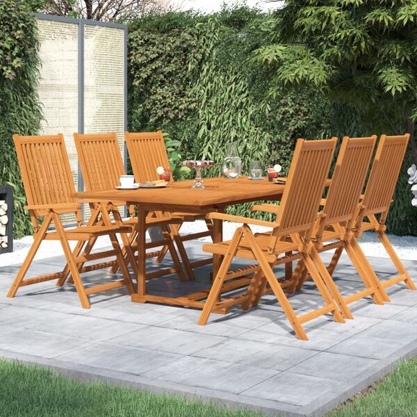 Maison Exclusive - 7-dielna záhradná jedálenská súprava masívne akáciové drevo 150-200 cm