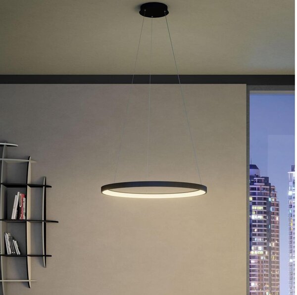 Redo 01-2674- LED Stmievateľný luster na lanku ICONIC LED/50W/230V pr. 58 cm čierna