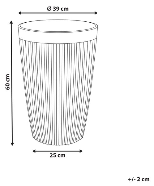 Kvetináč béžový kamenná zmes polyresin ⌀ 39 cm vysoký matný vonkajší izbový okrúhly črepník
