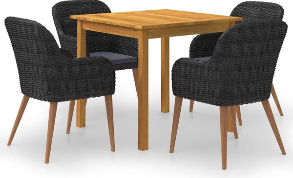 Maison Exclusive – 5-dielna záhradná jedálenská súprava, čierna