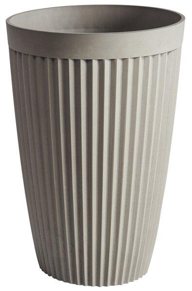 Kvetináč béžový kamenná zmes polyresin ⌀ 39 cm vysoký matný vonkajší izbový okrúhly črepník