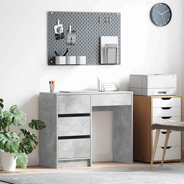 Maison Exclusive – písací stôl, sivý betón, drevotrieska, 90 x 37,5 x 75 cm