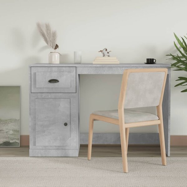 Maison Exclusive - písací stôl so zásuvkou betónovo sivý 115x50x75 cm drevený materiál