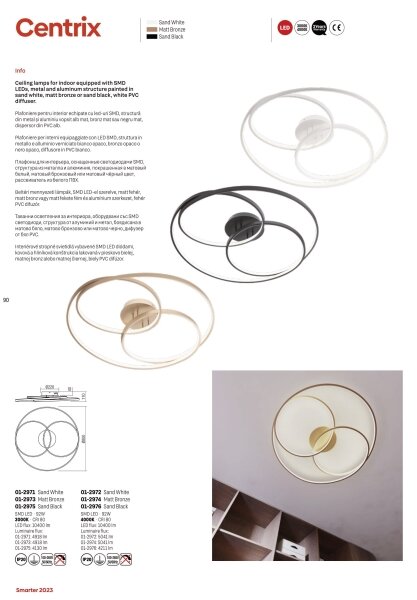 Redo 01-2973 - LED Stropné svietidlo CENTRIX LED/92W/230V bronzová