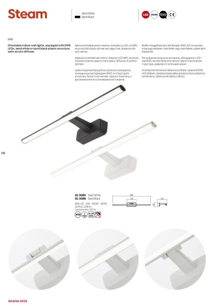 Redo 01-3085 - LED svietidlo na obrazy STEAM LED/12W/230V 59,5 cm biela