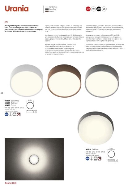Redo 90516 - LED Vonkajšie stropné svietidlo URANIA LED/10W/230V IP65 antracit