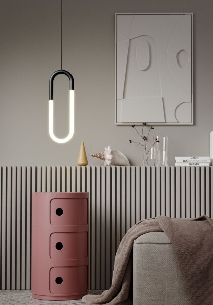 Redo 01-3184 - LED Luster na lanku LATIUM LED/9W/230V čierna