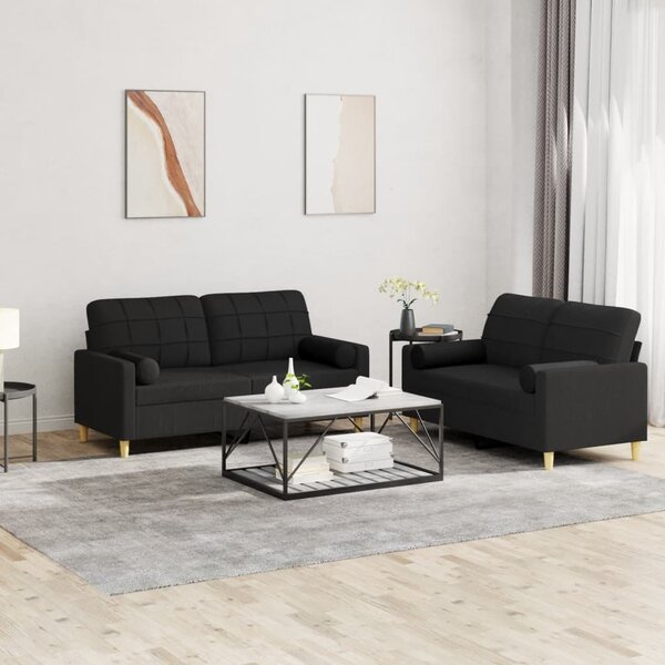 Maison Exclusive – 2-dielna sedacia súprava s vankúšmi, čierna látka