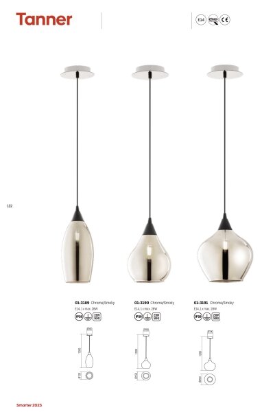 Redo 01-3190 - Luster na lanku TANNER 1xE14/28W/230V pr. 15 cm
