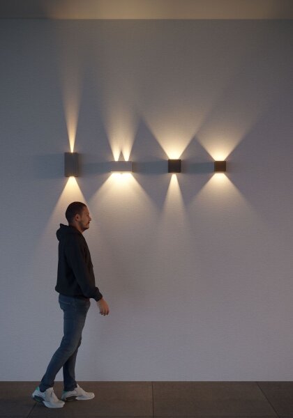 Redo90553-LED Vonkajšie nástenné svietidlo VARY 2xLED/10W/230V 3000K IP54 antracit