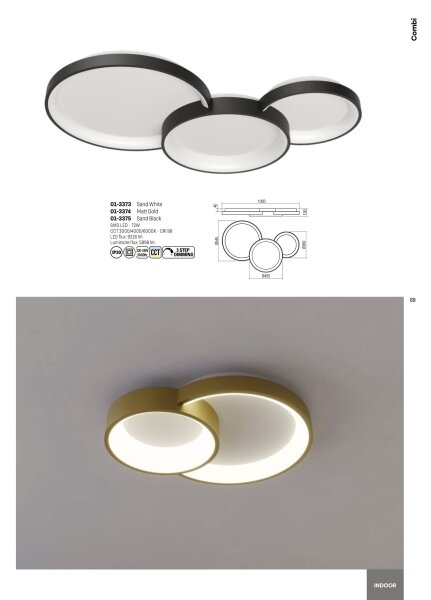 Redo 01-3375 - LED Stmievateľné stropné svietidlo COMBI LED/72W/230V CRI98 čierna