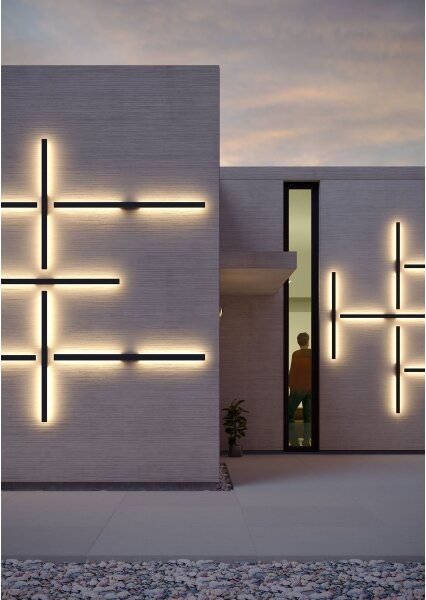 Redo 90625 -LED Vonkajšie nástenné svietidlo REFLEXA LED/24W/230V 3000K IP54 čierna