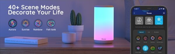 Govee - LED RGBIC Stmievateľná stolná lampa AURA 2 2200-6500K Wi-Fi Matter