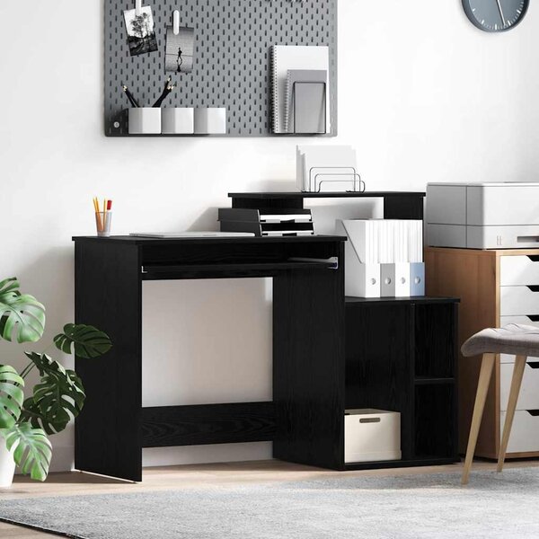 Maison Exclusive – písací stôl, čierna farba, vzhľad dubového dreva, materiál: drevotrieska