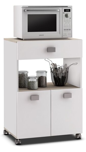 IDEA nábytok Skrinka na mikrovlnnú rúru ROMARIN akácia/biela