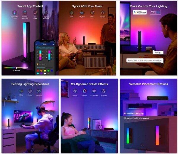 Govee - SADA 2x Flow Plus SMART LED TV & Gaming - RGBICWW Wi-Fi