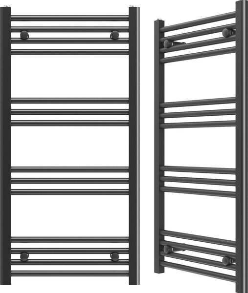 Granitan | Radiátor Breno - 50x100 cm - čierny - moderný dizajn - ohrievač uterákov