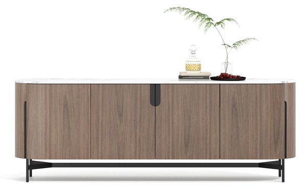 LivinHill Komoda Silario 220 cm ořech/mramor