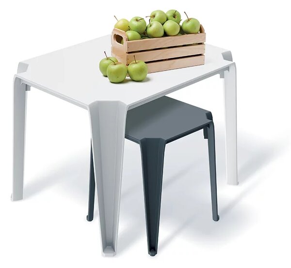 Prosperplast Záhradný odkladací stolík LOTTIES 39,6x39,6x46,5 cm svetlosivý