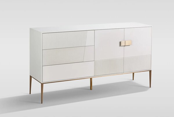 LivinHill Komoda Stilig ST102A 160 cm bílá/zlatá