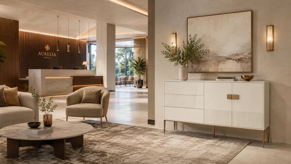 LivinHill Komoda Stilig ST102A 160 cm bílá/zlatá