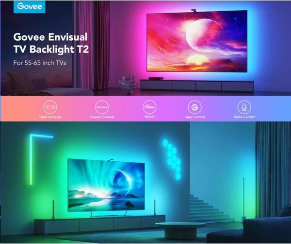 Govee - DreamView T2 DUAL TV 55-65" SMART LED podsvietenie RGBIC Wi-Fi + DO