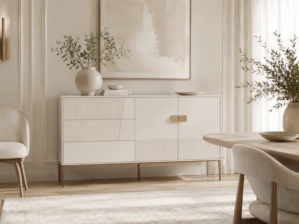 LivinHill Komoda Stilig ST102A 160 cm bílá/zlatá