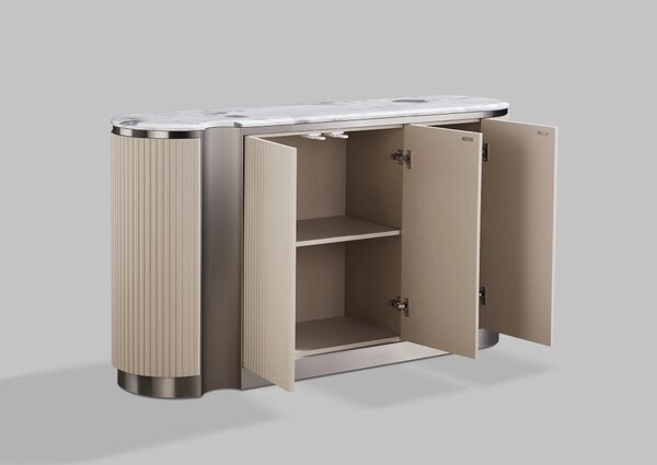 LivinHill Komoda Stilig ST917C 158 cm mramor/béžová/nikl